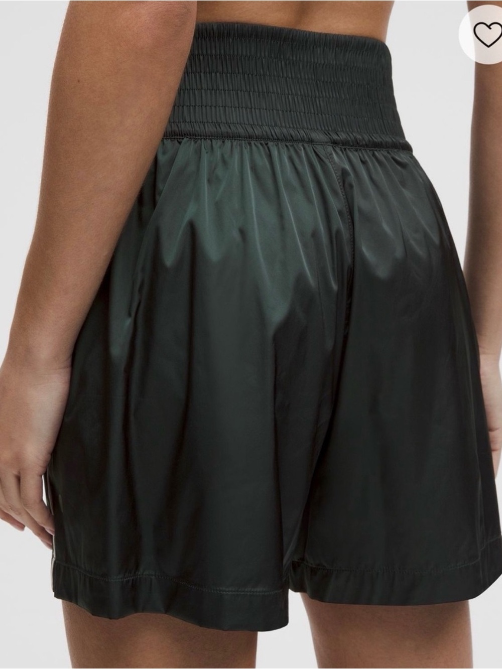 Lululemon Stretch Satin Nylon Super-High-Rise Short 5" Size Medium Green - Picture 7 of 12